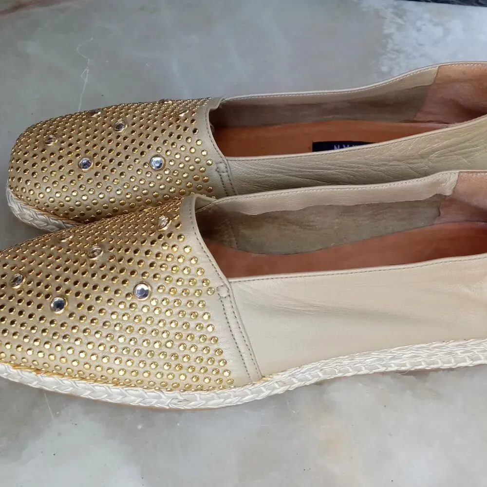 Stuart-weitzman Women's Gold and Tan Espadrilles